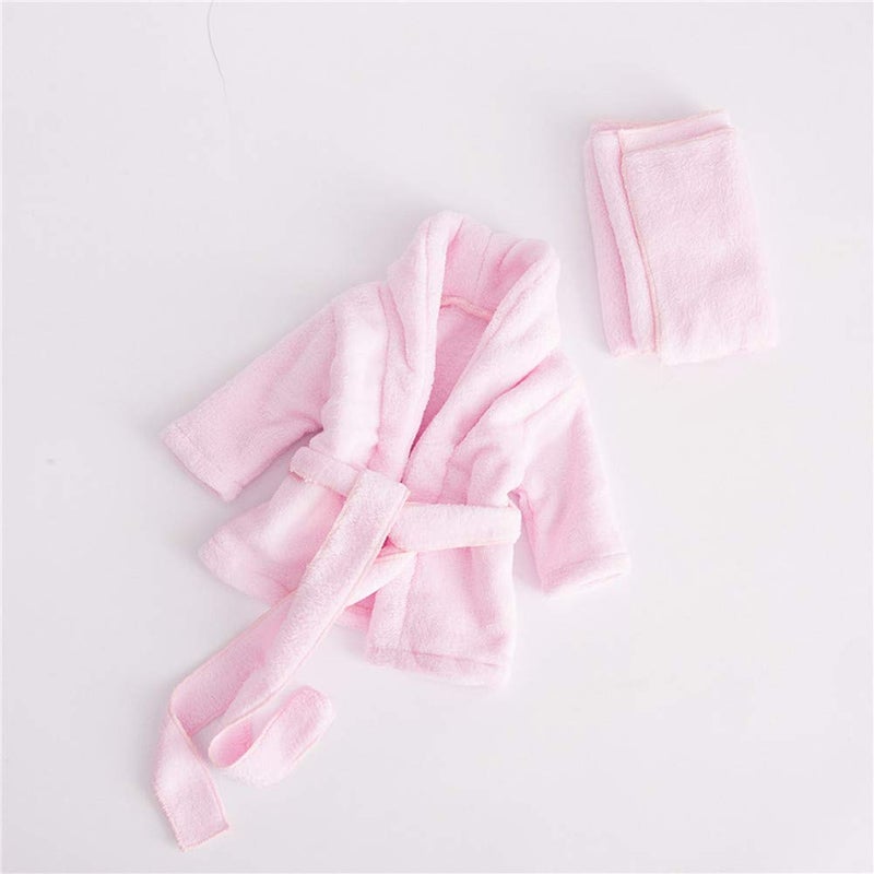 Vemonllas Fashion Cute Newborn Boy Girl Baby Costume Outfits Photography Props Bathrobe Belt Coat Sets (Pink) - Image 5